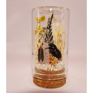 Lightning Bug Crystal & Beetle Oddity Jar Mini curiosity goth witchy nature art